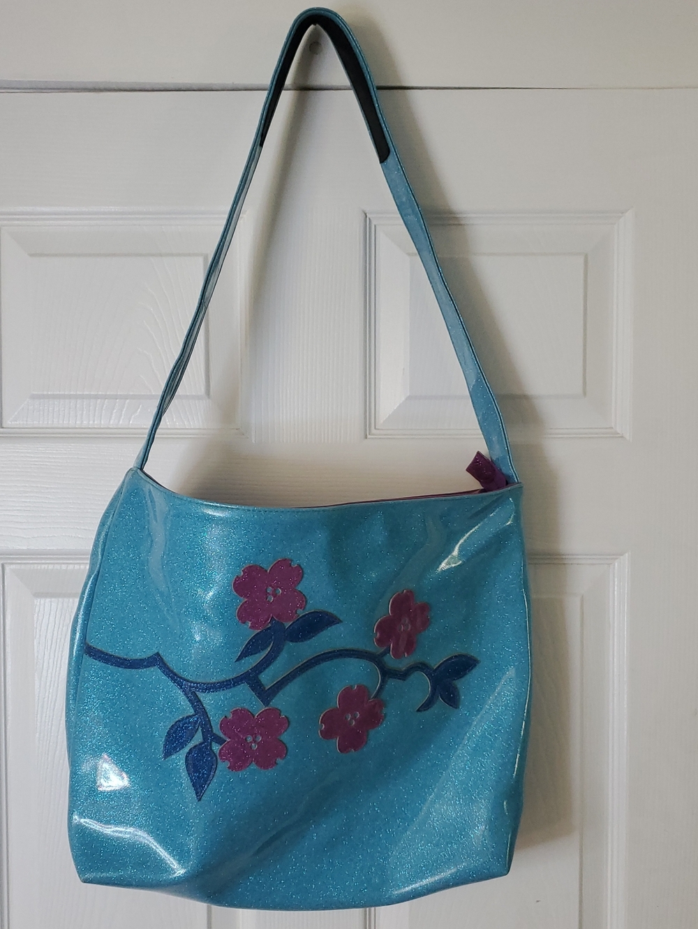 Glittersweet !! Ocean Blue And Purple Sparkle Purse.made In USA. Be Noticed